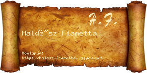 Halász Fiametta névjegykártya